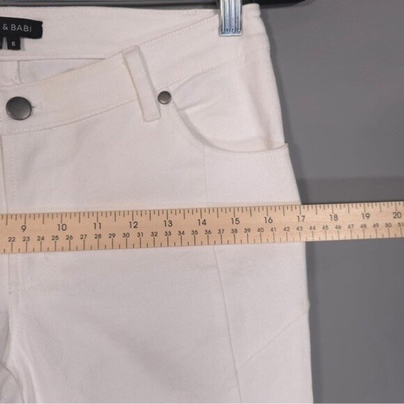 SACHIN & BABI Women’s White Jeans Red Ankle Mesh Detail 515P17-521 Size 6‎ - Picture 8 of 14